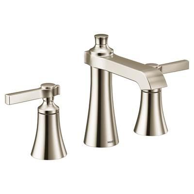 Moen Flara 8 in. Widespread 2-Handle LifeShine Bathroom Faucet with Drain Assembly in Polished Nickel by Moen