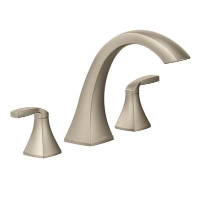 Moen Voss 2-Handle Deck-Mount High-Arc Roman Tub Faucet Trim Kit in Brushed Nickel (Valve Sold Separately) by Moen