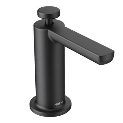 Moen Modern Deck Mounted Kitchen Soap Dispenser with Above the Sink Refillable Bottle, Matte Black by Moen