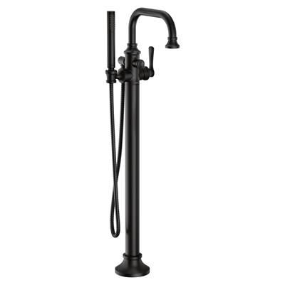 Moen Colinet One-Handle Freestanding Floor Mount Tub Filler with Handshower in Matte Black by Moen