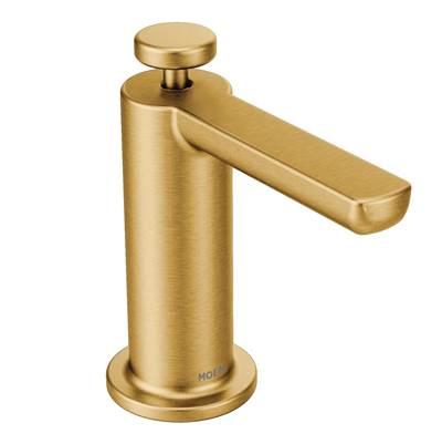 Moen Modern Deck Mounted Kitchen Soap Dispenser with Above the Sink Refillable Bottle, Brushed Gold by Moen