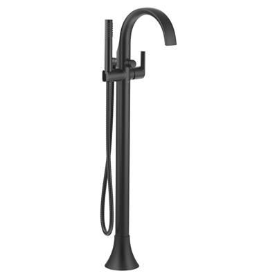 Moen Doux One-Handle Freestanding Floor Mount Tub Filler with Handshower, Matte Black by Moen