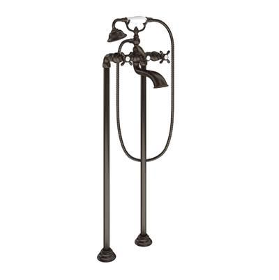 Moen Weymouth Two Handle Tub Filler with Cross-Handles and Handshower, Oil Rubbed Bronze by Moen