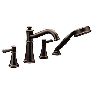 Belfield 2-Handle Deck-Mount Roman Tub Faucet with Handshower in Oil Rubbed Bronze (Valve Sold Separately) by Moen