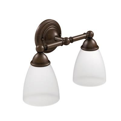 Moen Oil Rubbed Bronze Two Globe Bath Light by Moen