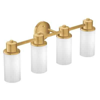 Brushed Gold Four Globe Bath Light by Moen