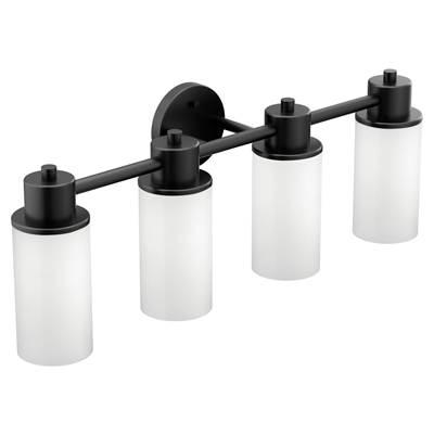 Moen Matte Black Four Globe Bath Light by Moen