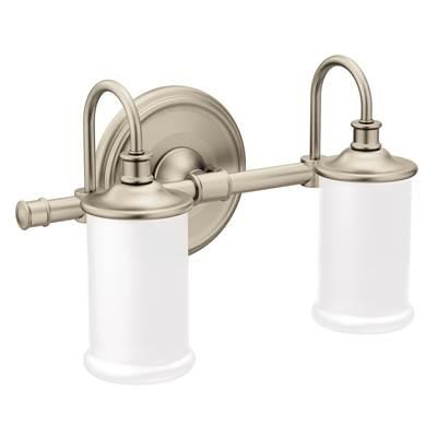 Moen Brushed Nickel Two Globe Bath Light by Moen