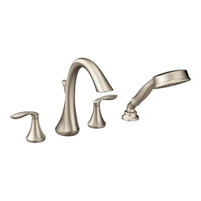 Moen Eva 2-Handle Deck-Mount Roman Tub Faucet Trim Kit with Handshower in Brushed Nickel (Valve Sold Separately) by Moen