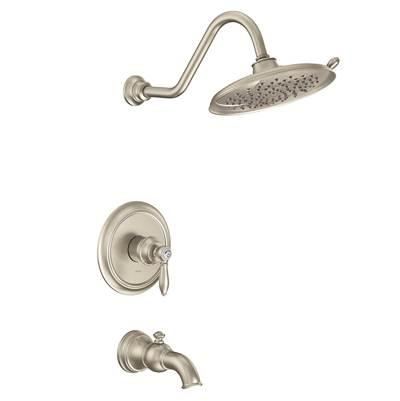 Moen Weymouth M-CORE 2-Series Eco Performance 1-Handle Tub and Shower Trim Kit in Brushed Nickel (Valve Sold Separately) by Moen