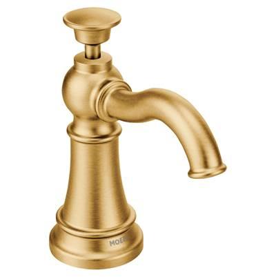 Moen Traditional Deck Mounted Kitchen Soap Dispenser with Above the Sink Refillable Bottle, Brushed Gold by Moen