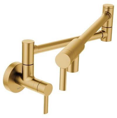 Moen Modern Wall Mount Swing Arm Folding Pot Filler Kitchen Faucet, Brushed Gold by Moen