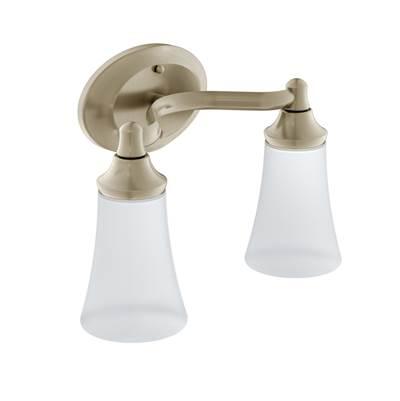 Moen Brushed Nickel Two Globe Bath Light by Moen