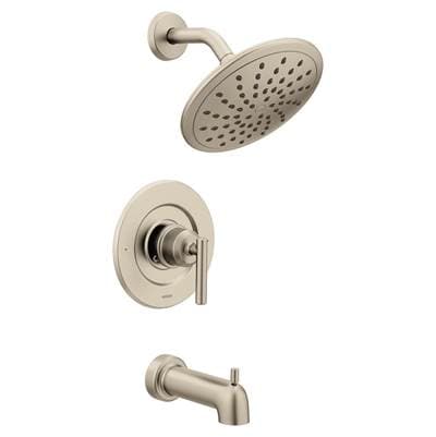 Moen Gibson Posi-Temp Pressure Balancing Modern Tub and Shower Trim with 8-Inch Rainshower, Valve Required, Brushed Nickel by Moen