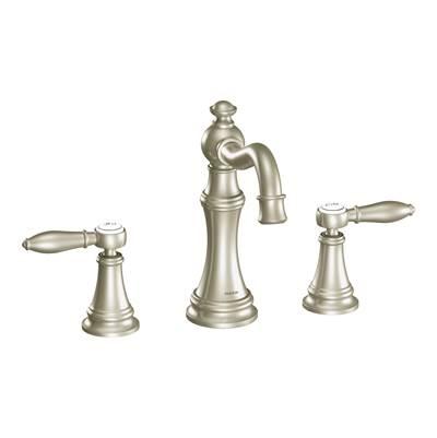 Moen Weymouth 8 in. Widespread 2-Handle High-Arc Bathroom Faucet Trim Kit in Brushed Nickel (Valve Sold Separately) by Moen