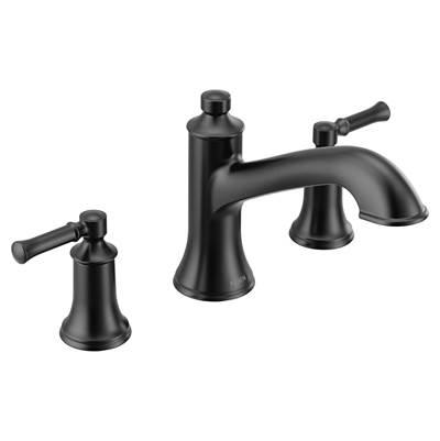 Moen Dartmoor 2-Handle Deck Mount Roman Tub Faucet Trim Kit in Matte Black by Moen