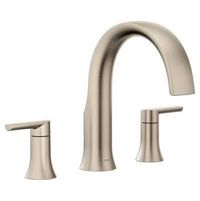 Moen Doux 2-Handle Deck Mount Roman Tub Faucet Trim Kit in Brushed Nickel (Valve Sold Separately) by Moen