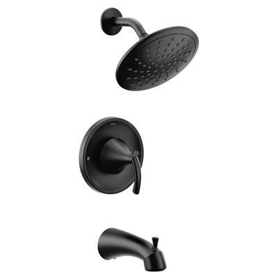 Moen Glyde Posi-Temp Rain Shower Single-Handle Tub and Shower Faucet Trim Kit in Matte Black (Valve Sold Separately) by Moen