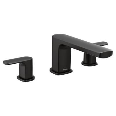 Moen Rizon 2-Handle Deck-Mount Roman Tub Faucet Trim Kit in Matte Black (Valve Sold Separately) by Moen