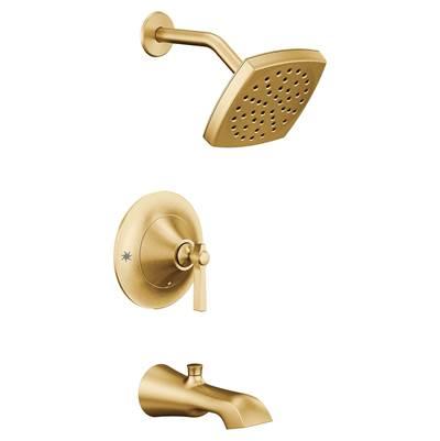 Moen Flara Posi-Temp Rain Shower 1-Handle Tub and Shower Faucet Trim Kit in Chrome (Valve Sold Separately) - Brushed Gold by Moen