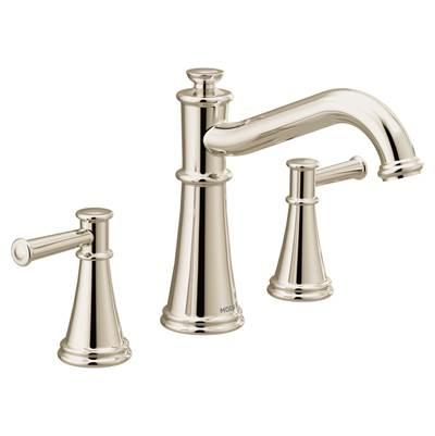 Belfield 2-Handle Deck-Mount Roman Tub Faucet in Polished Nickel (Valve Sold Separately) by Moen