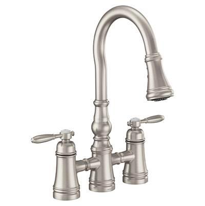 Moen Weymouth 2-Handle Bridge Faucet in Spot Resist Stainless by Moen