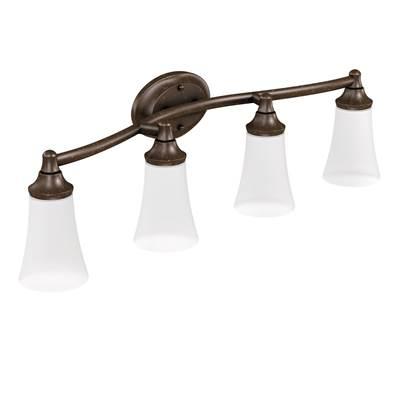 Moen Oil Rubbed Bronze Four Globe Bath Light by Moen