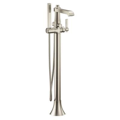 Moen Flara One-Handle Freestanding Floor Mount Tub Filler with Handshower, Brushed Nickel