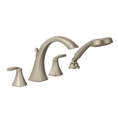 Moen Voss 2-Handle High-Arc Roman Tub Faucet Trim Kit with Hand Shower in Brushed Nickel (Valve Sold Separately) by Moen