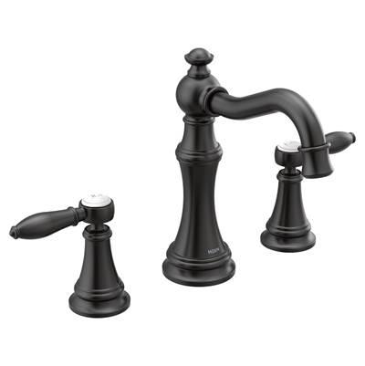 Moen Weymouth 8 in. Widespread 2-Handle High-Arc Bathroom Faucet Trim Kit in Matte Black (Valve Sold Separately) by Moen