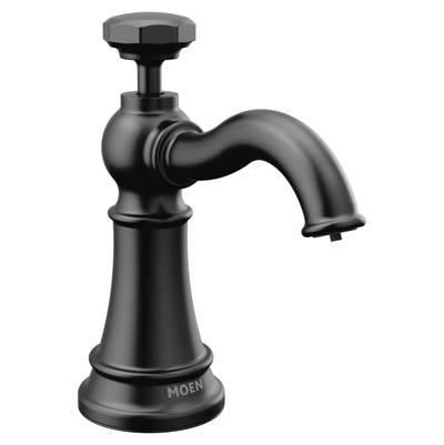 Moen Paterson Deck Mounted Kitchen Soap Dispenser with Above the Sink Refillable Bottle, Matte Black by Moen