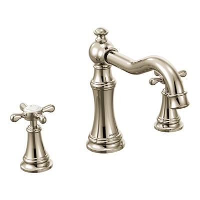 Moen Weymouth 2-Handle Deck-Mount High-Arc Roman Tub Faucet Trim Kit in Nickel (Valve Sold Separately) - Polished Nickel by Moen