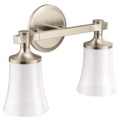 Moen Brushed Nickel Two Globe Bath Light by Moen