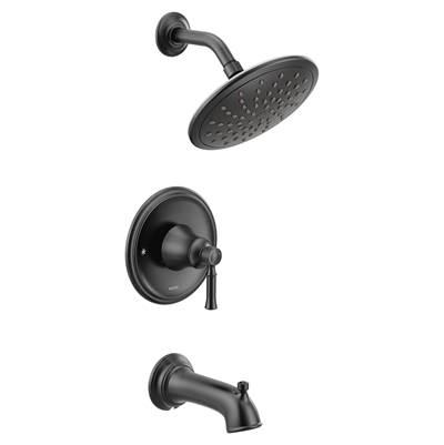 Moen Dartmoor 1-Handle Tub and Shower Trim Kit with Eco-Performance Rainshower in Matte Black by Moen