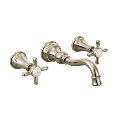 Moen Weymouth 2-Handle Wall Mount High-Arc Bathroom Faucet in Nickel (Valve Sold Separately) - Polished Nickel by Moen