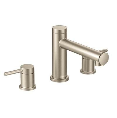 Align 2-Handle Deck Mount Roman Tub Faucet Trim Kit in Brushed Nickel (Valve Sold Separately) by Moen