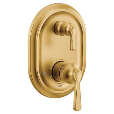 Moen Traditional M-CORE 3-Series 2-Handle Shower Trim with Integrated Transfer Valve in Brushed Gold (Valve Sold Separately) by Moen
