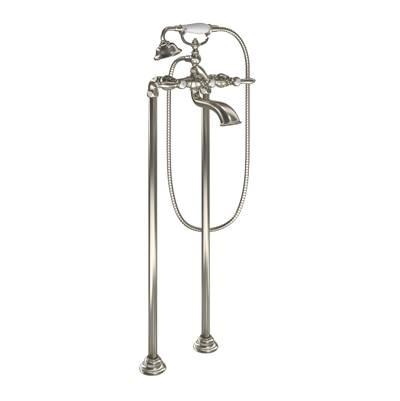 Moen Weymouth Two Handle Tub Filler with Lever-Handles and Handshower, Brushed Nickel by Moen