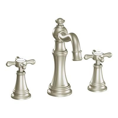 Moen Weymouth 8 in. Widespread 2-Handle High-Arc Bathroom Faucet Trim Kit in Brushed Nickel (Valve Sold Separately) by Moen