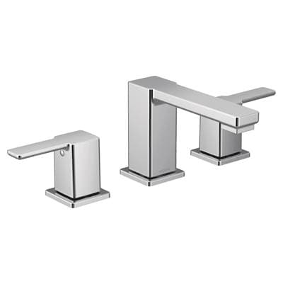 Moen 90 Degree Two-Handle Widespread Modern Bathroom Faucet, Valve Required, Chrome