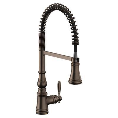 Moen Weymouth One Handle Pre-Rinse Spring Pulldown Kitchen Faucet with Power Boost, Oil Rubbed Bronze by Moen