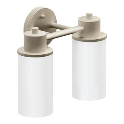 Moen Brushed Nickel Two Globe Bath Light by Moen