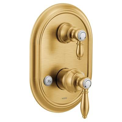 Moen Weymouth M-CORE 3-Series 2-Handle Shower Trim with Integrated Transfer Valve in Brushed Gold (Valve Sold Separately) by Moen
