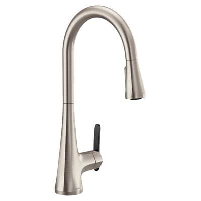 Moen Sinema Single-Handle Pull-Down Sprayer Kitchen Faucet with Power Clean and 2 Handle Options in Spot Resist Stainless by Moen