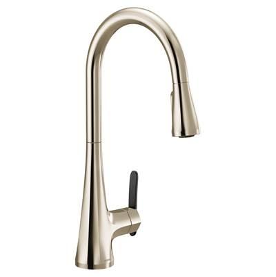 Moen Sinema Single-Handle Pull-Down Sprayer Kitchen Faucet with Power Clean and 2 Handle Options in Polished Nickel by Moen