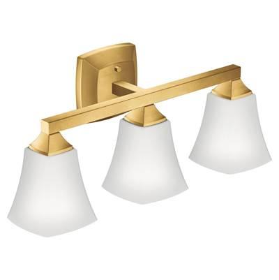 Brushed Gold Three Globe Bath Light by Moen