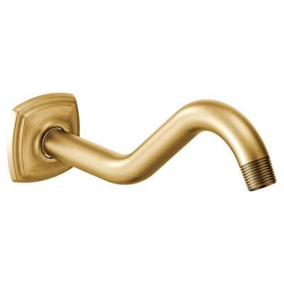 Moen Curved Shower Arm with Wall Flange - Brushed Gold by Moen