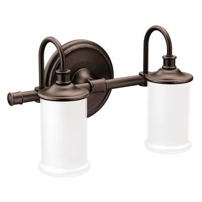 Moen Oil Rubbed Bronze Two Globe Bath Light by Moen