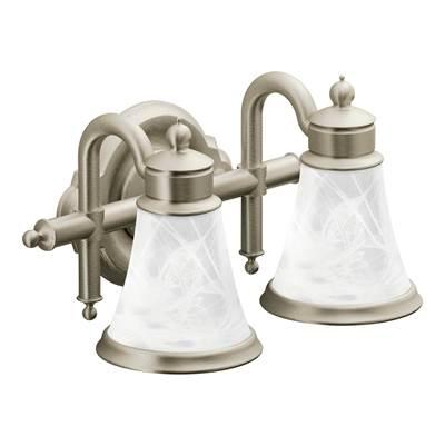Moen Brushed Nickel Two Globe Bath Light by Moen