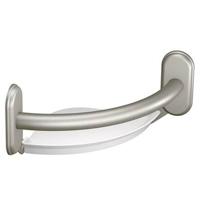 Moen Brushed Nickel 9'' Grab Bar With Corner Shelf by Moen